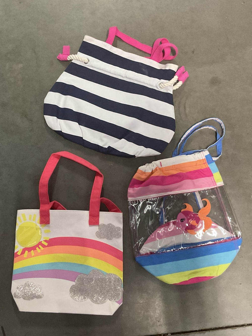 Gymboree Navy & White Striped Tote, Sunshine Tote & Beach Bag